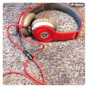 Red beats solo headphones
